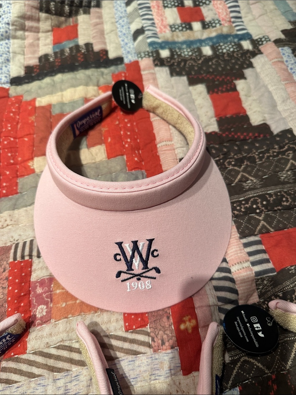 Womens Pink Embroidered Golf Visor - Whitemarsh Valley CC